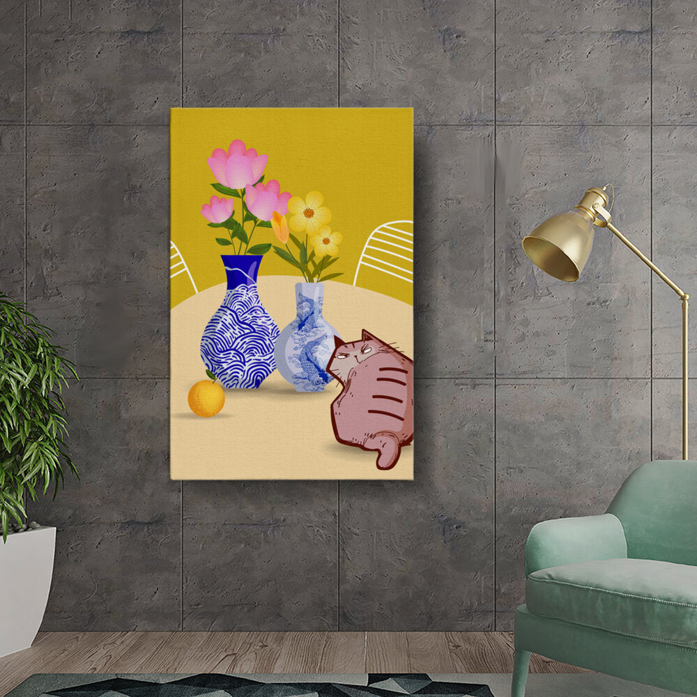 Flower Vases And Cat