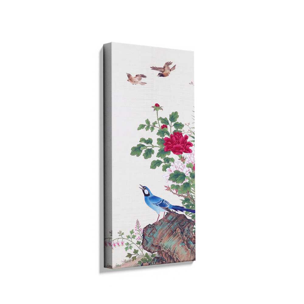 Picasoul - Picasoul Curated - Singing Blue Jay Among Flowers - Wall Decor
