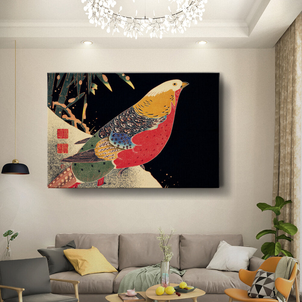 Colorful Bird Among Bamboo