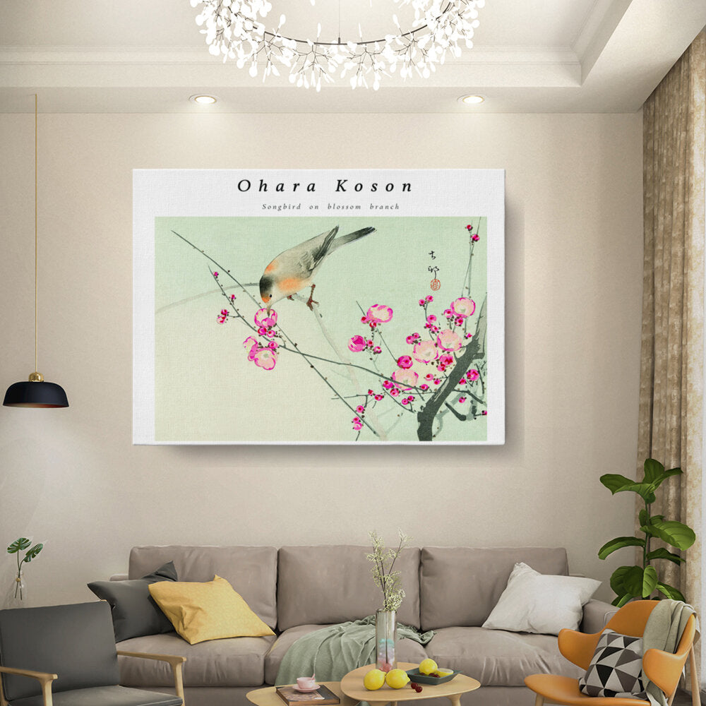 Songbird On Blossom Branch 01