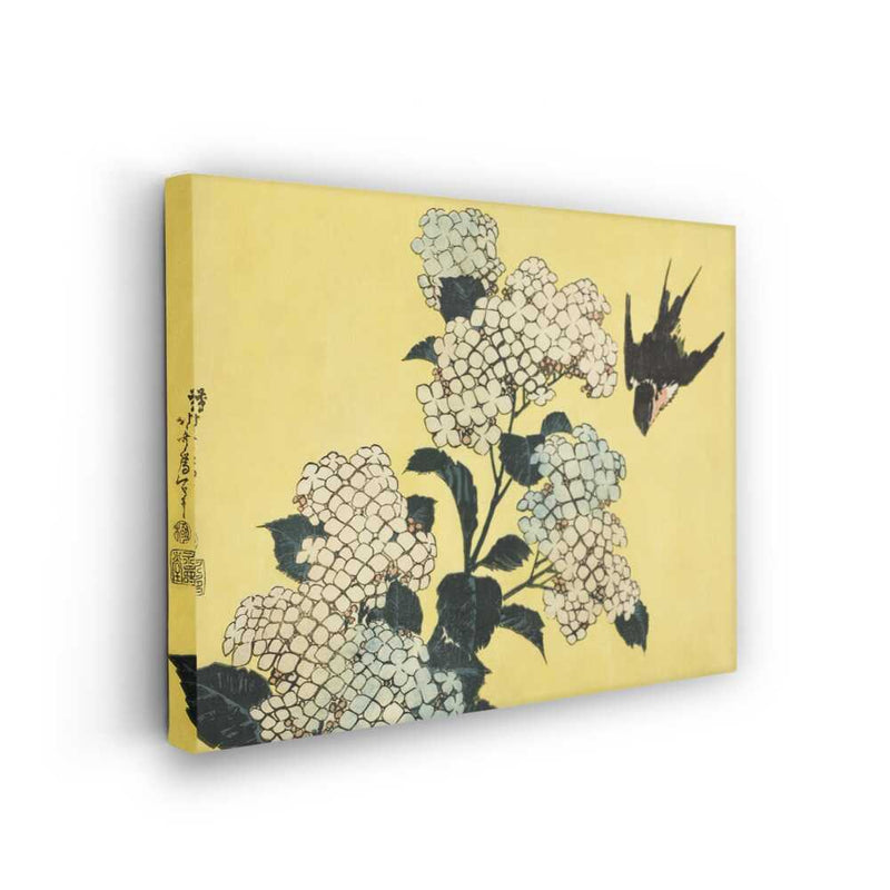 Picasoul - Picasoul Curated - Swallow And Hydrangeas - Wall Decor