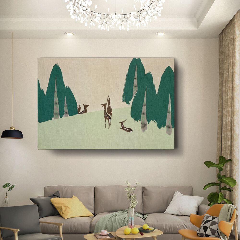 Deer In Green Landscape