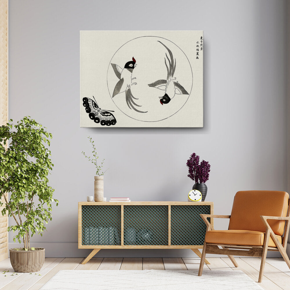 Harmony Of Birds And Butterfly