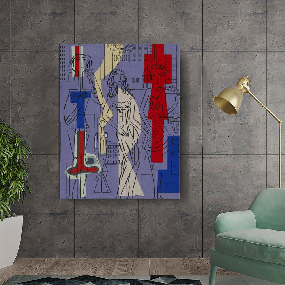 Three Figures In Abstract Space