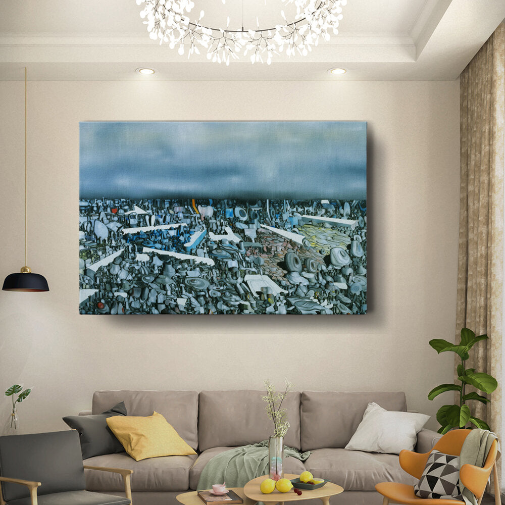 Abstract Landscape With Geometric Forms