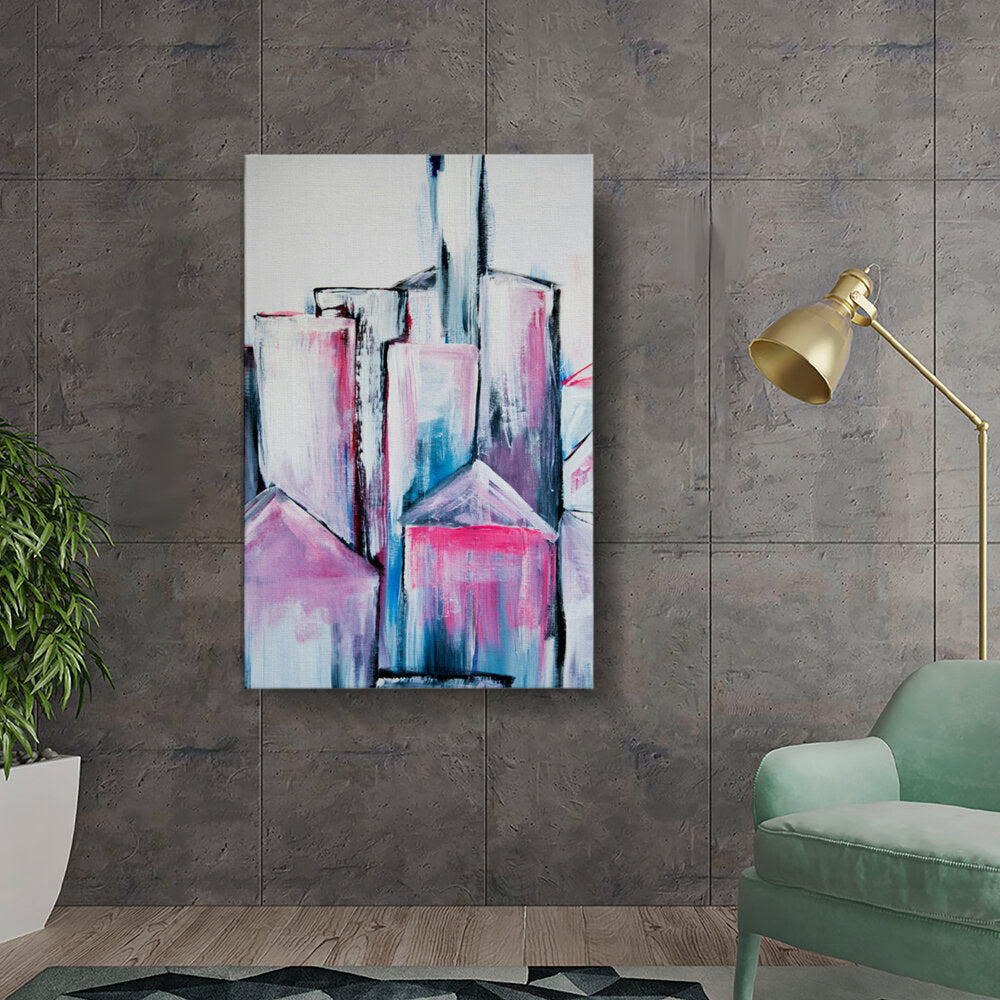 Cityscape In Pink And Blue