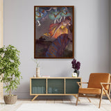 Ballerina And Lady With A Fan - Framed Canvas