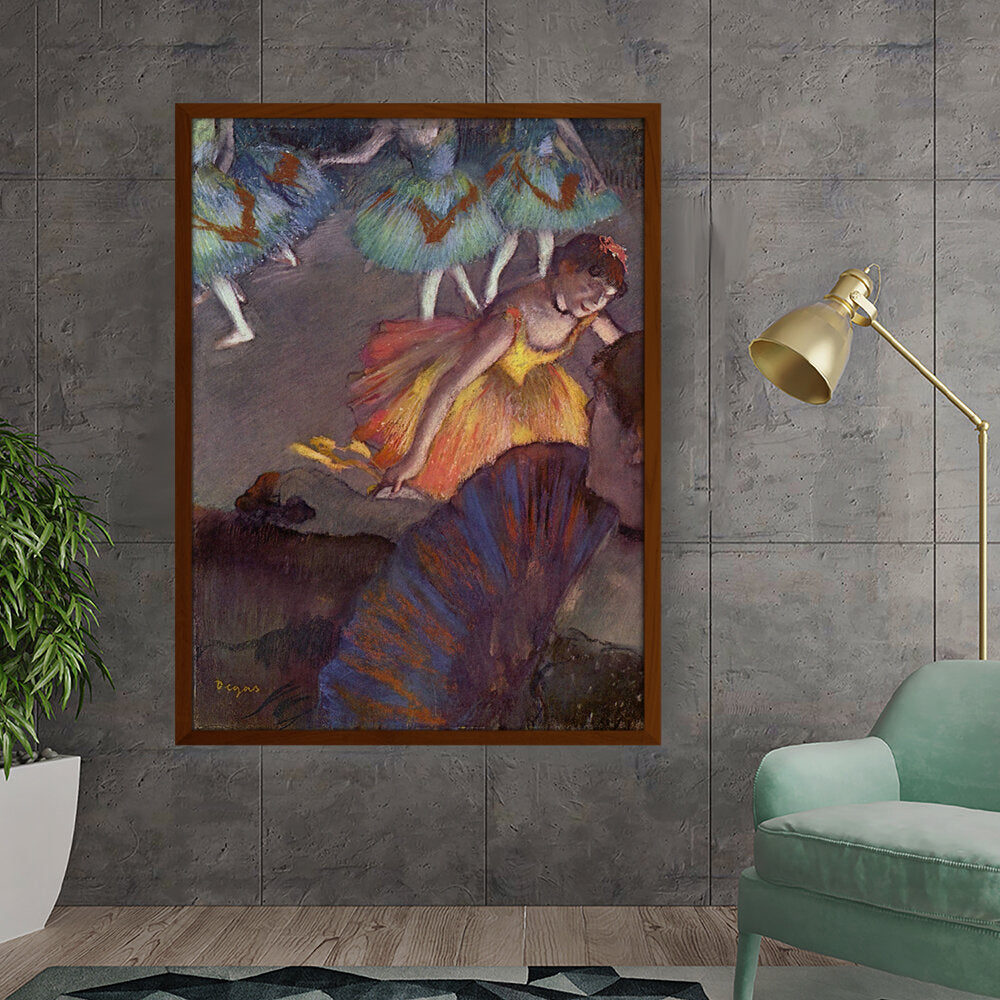 Ballerina And Lady With A Fan - Framed Canvas