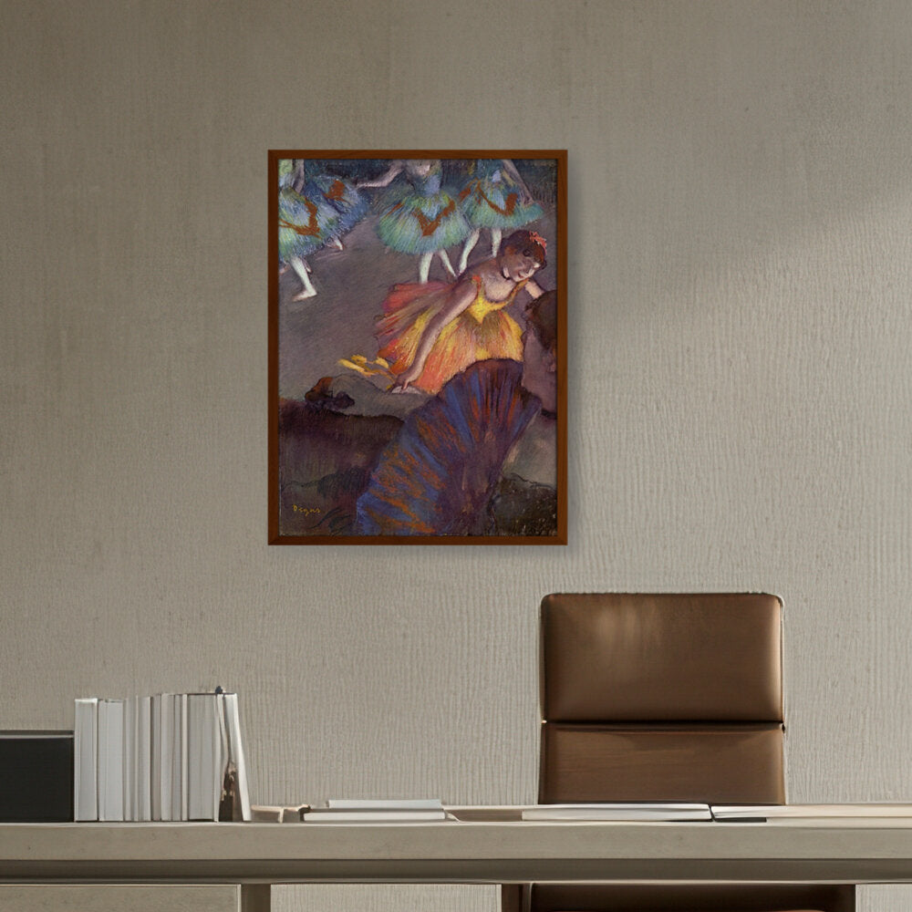Ballerina And Lady With A Fan - Framed Canvas