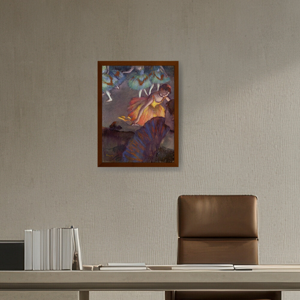 Ballerina And Lady With A Fan - Framed Canvas