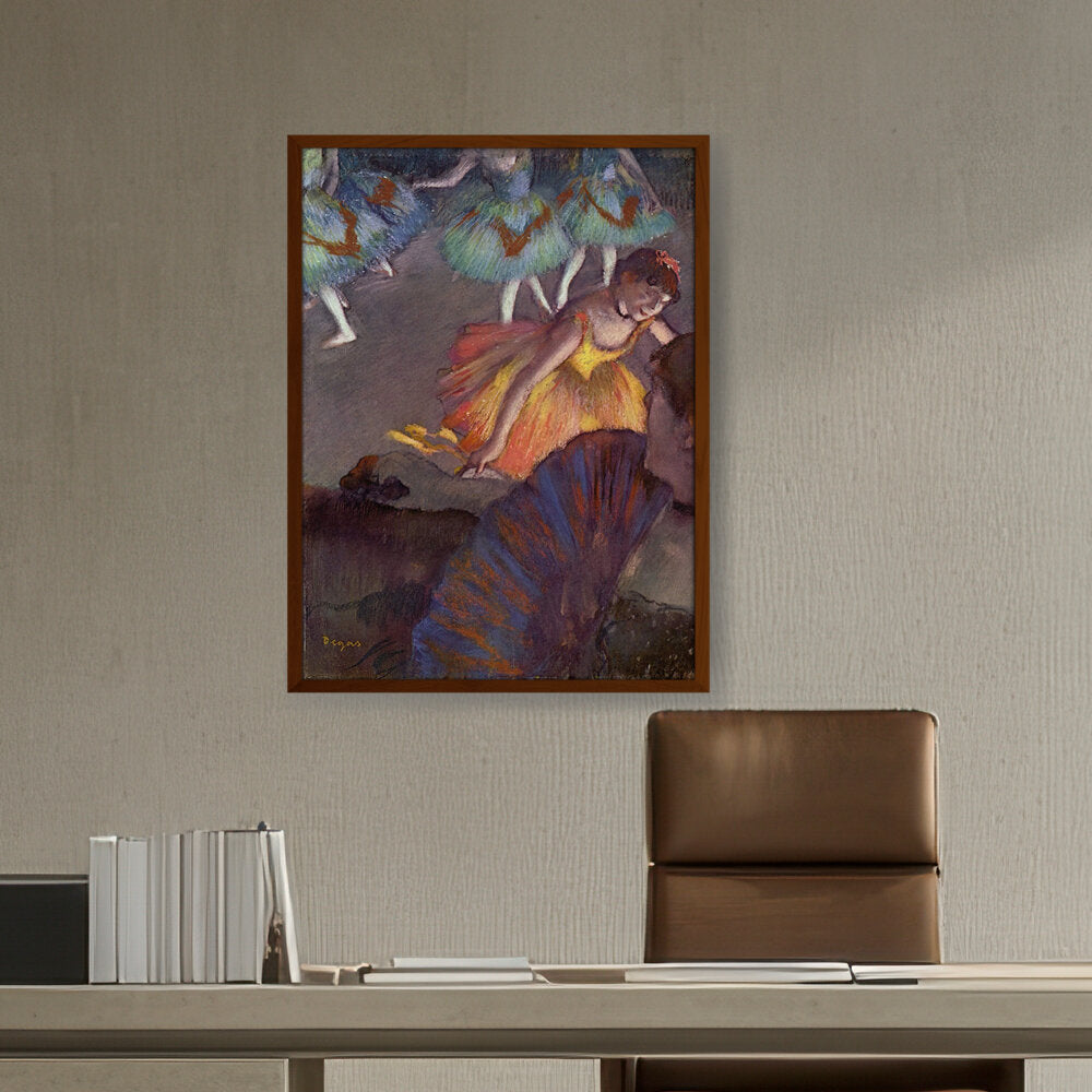 Ballerina And Lady With A Fan - Framed Canvas