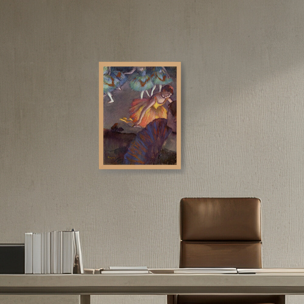 Ballerina And Lady With A Fan - Framed Canvas