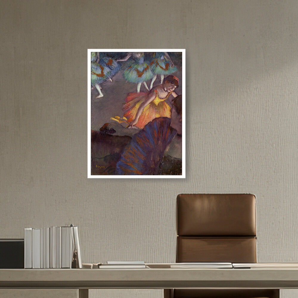 Ballerina And Lady With A Fan - Framed Canvas