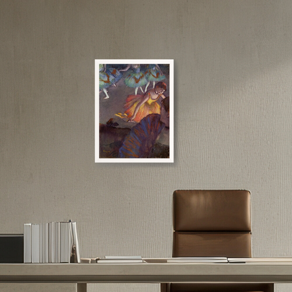 Ballerina And Lady With A Fan - Framed Canvas