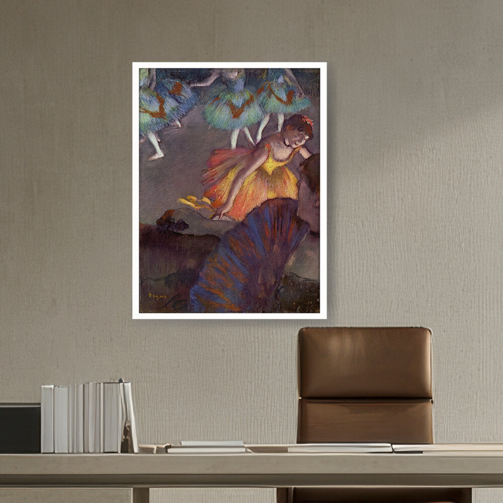 Ballerina And Lady With A Fan - Framed Canvas