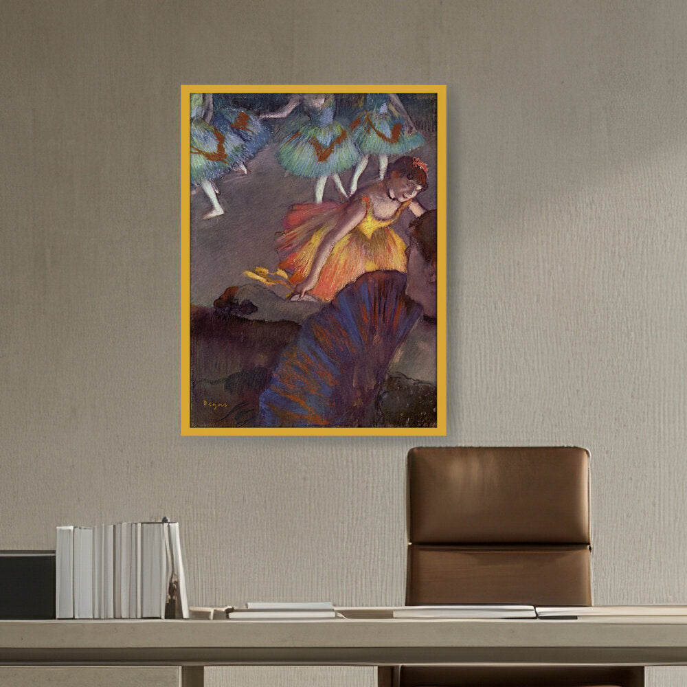 Ballerina And Lady With A Fan - Framed Canvas