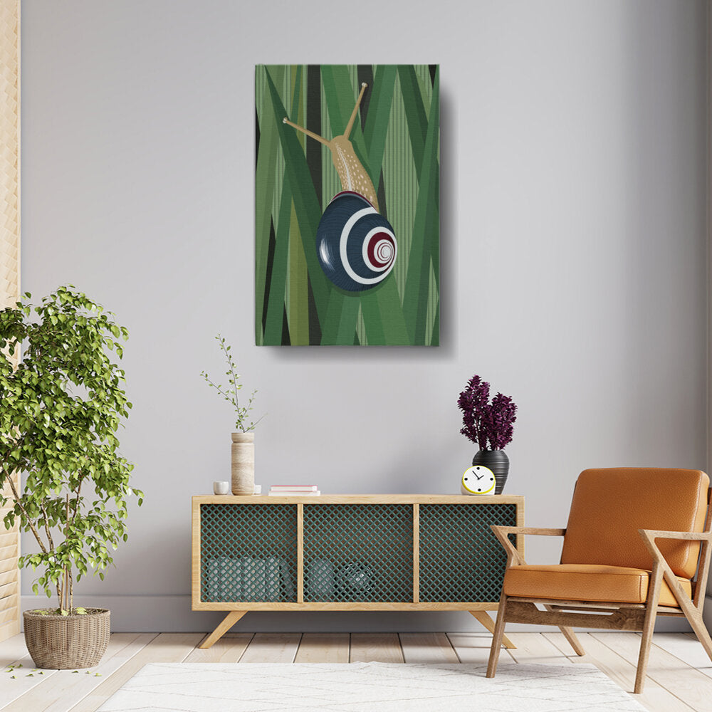 Colorful Snail On Green