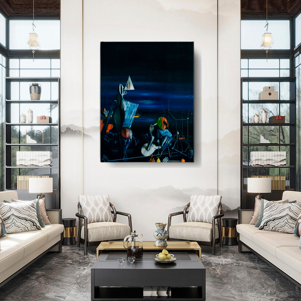 Abstract Figures In A Dark Landscape