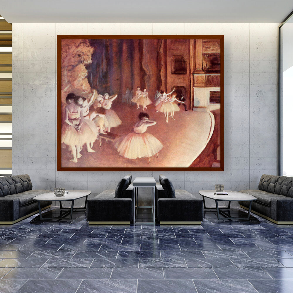 Rehearsal Of A Ballet On Stage - Framed Canvas
