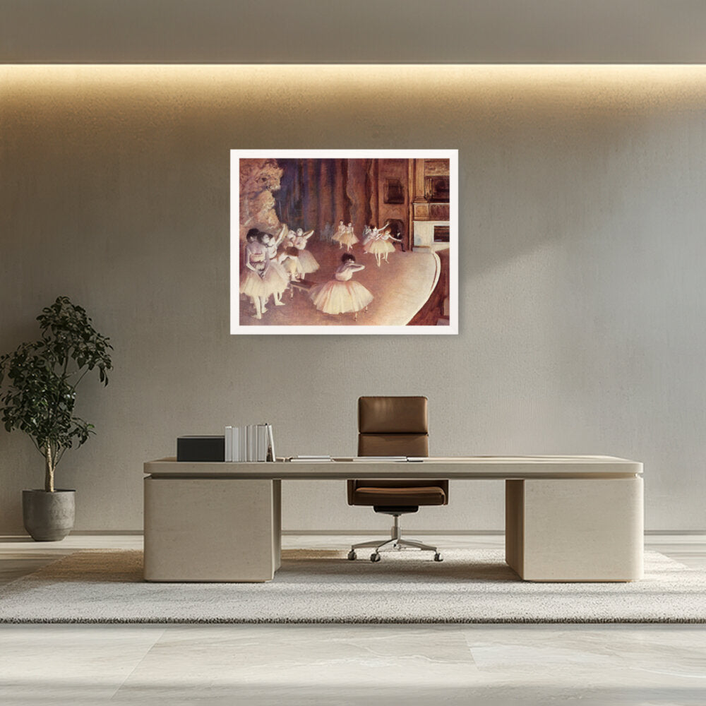 Rehearsal Of A Ballet On Stage - Framed Canvas