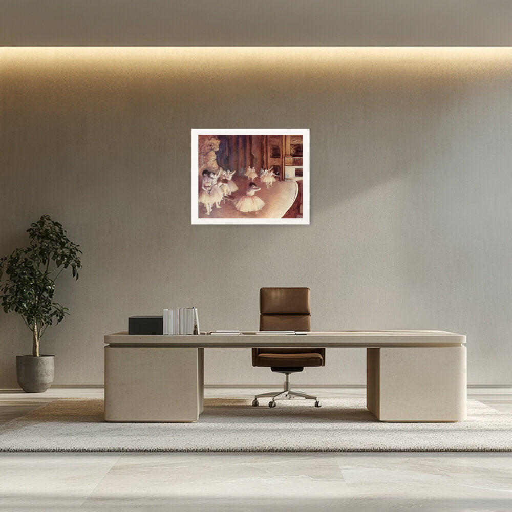 Rehearsal Of A Ballet On Stage - Framed Canvas