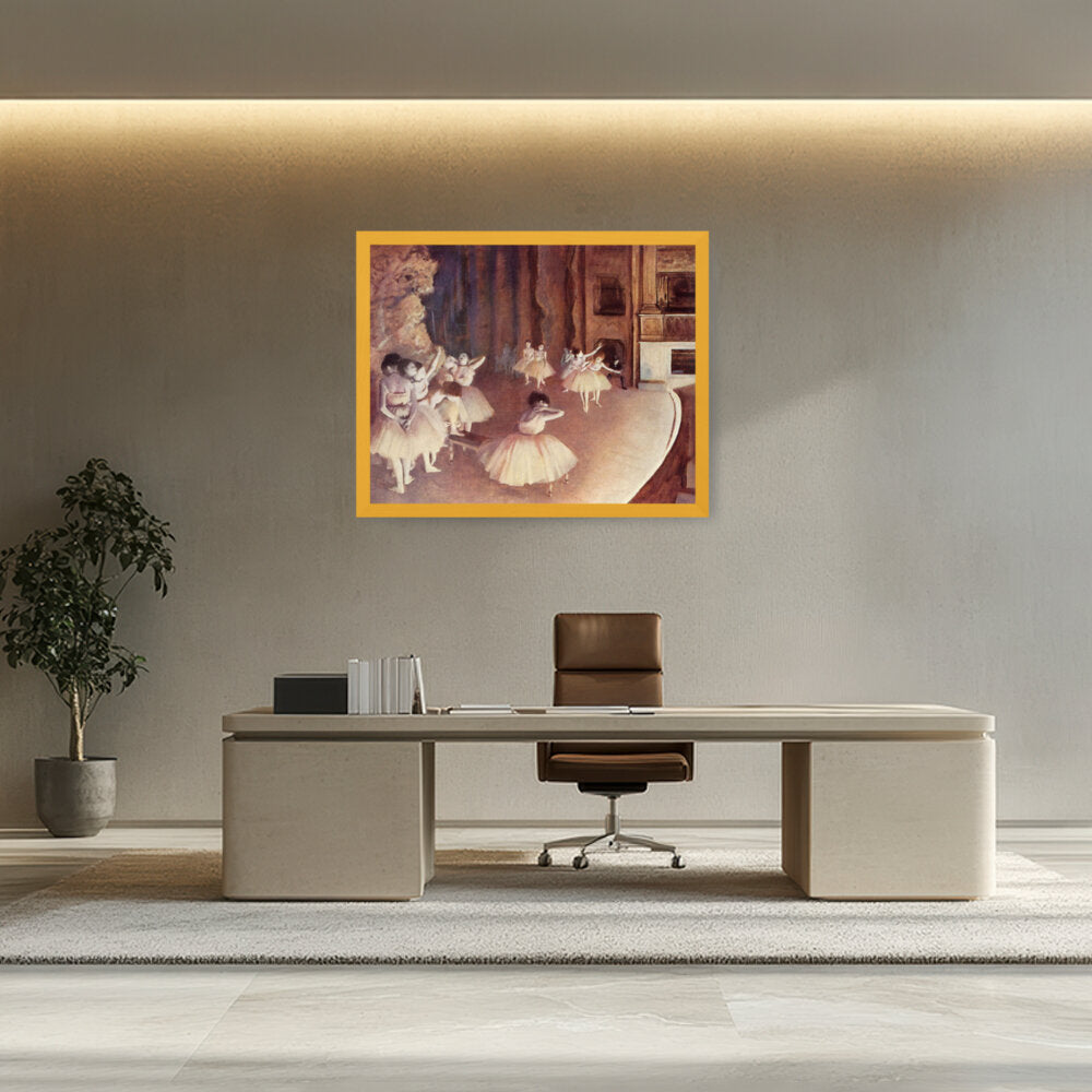 Rehearsal Of A Ballet On Stage - Framed Canvas