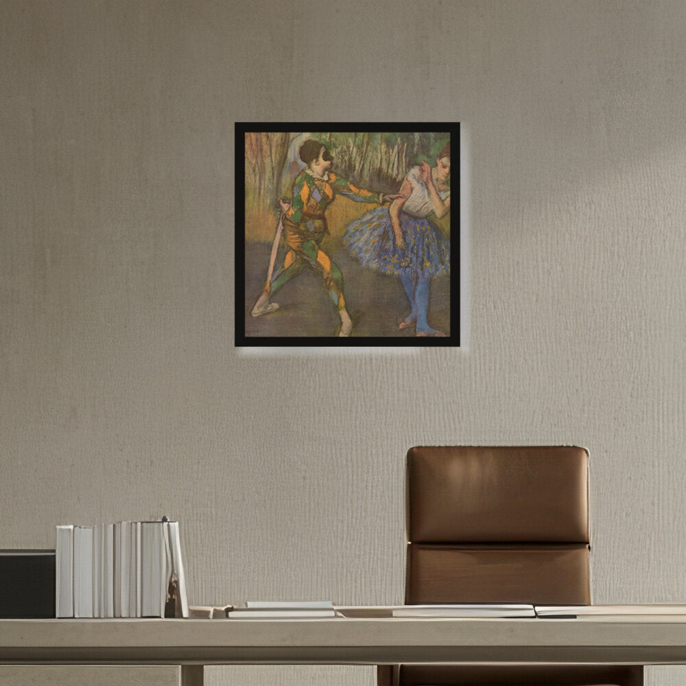 Harlequin And Colombina - Framed Canvas