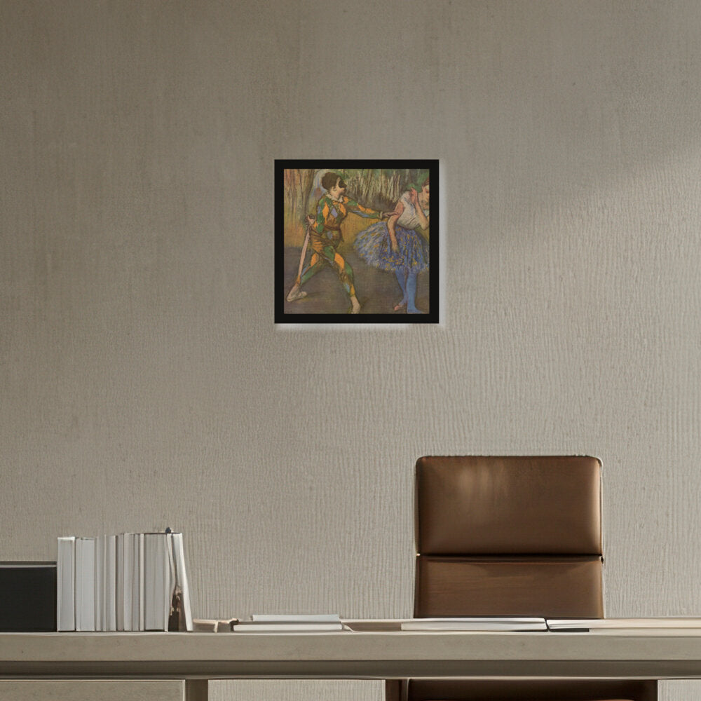 Harlequin And Colombina - Framed Canvas