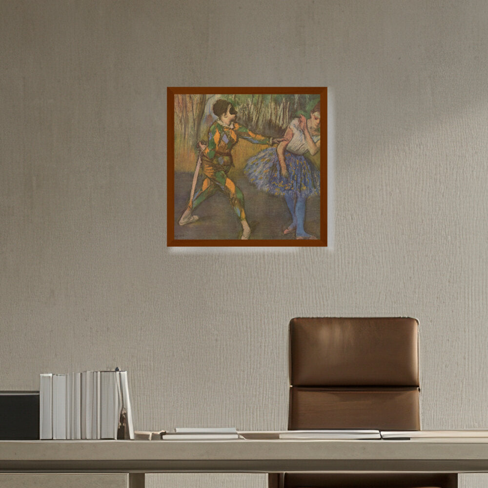 Harlequin And Colombina - Framed Canvas