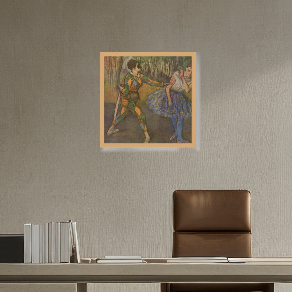 Harlequin And Colombina - Framed Canvas