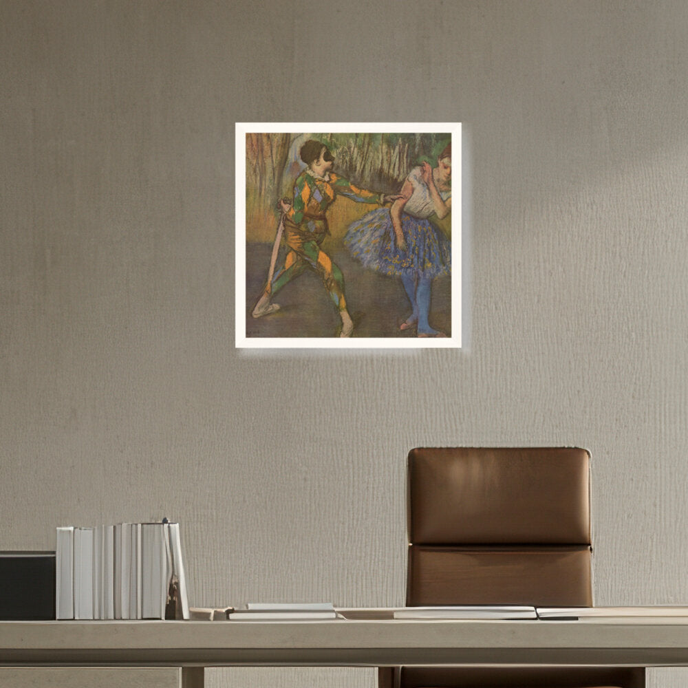 Harlequin And Colombina - Framed Canvas