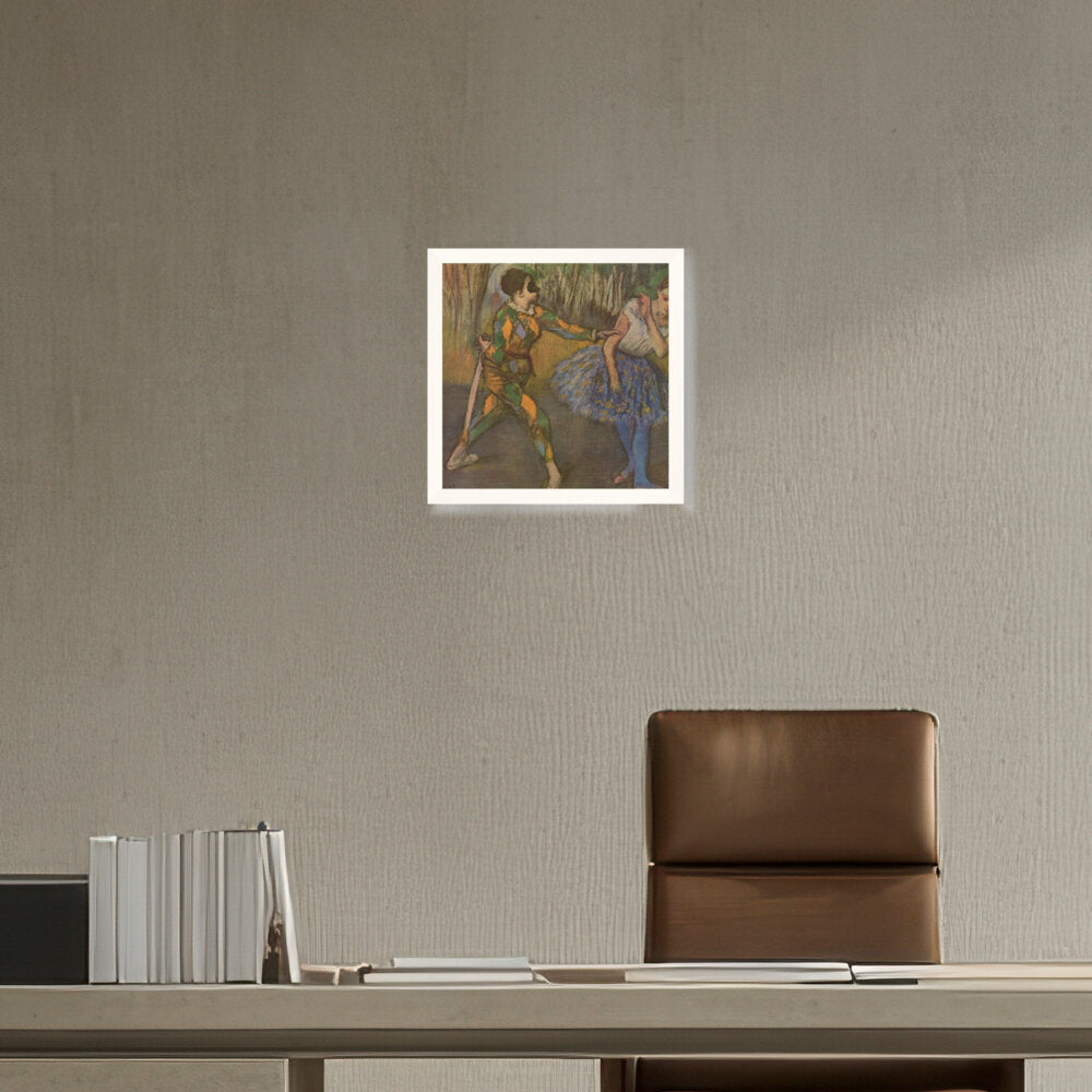 Harlequin And Colombina - Framed Canvas