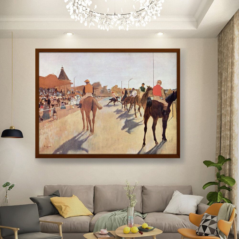 The Parade: Racehorses - Framed Canvas