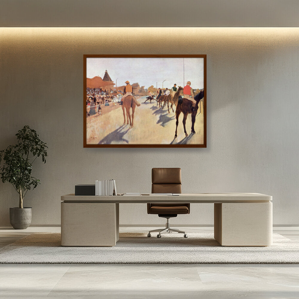 The Parade: Racehorses - Framed Canvas