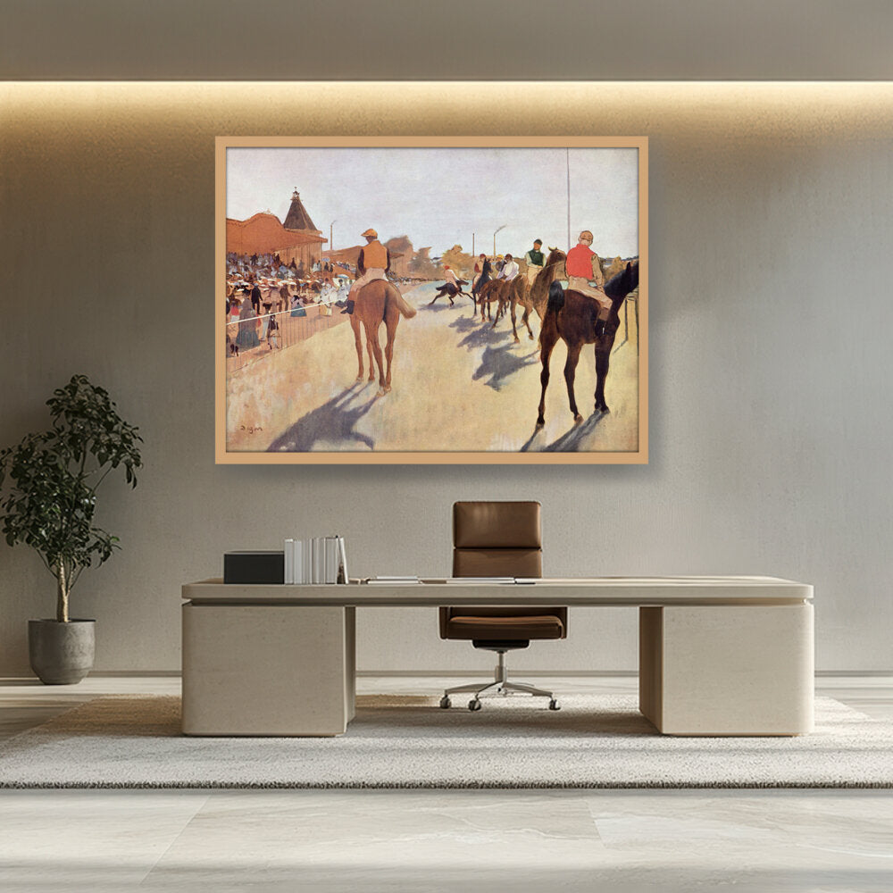 The Parade: Racehorses - Framed Canvas