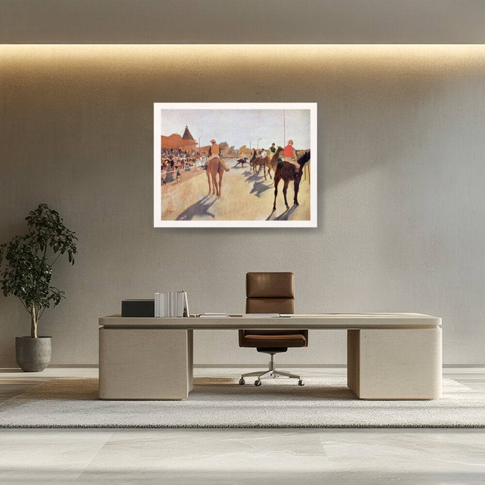 The Parade: Racehorses - Framed Canvas
