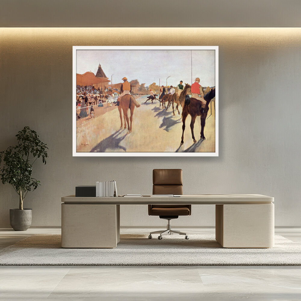 The Parade: Racehorses - Framed Canvas