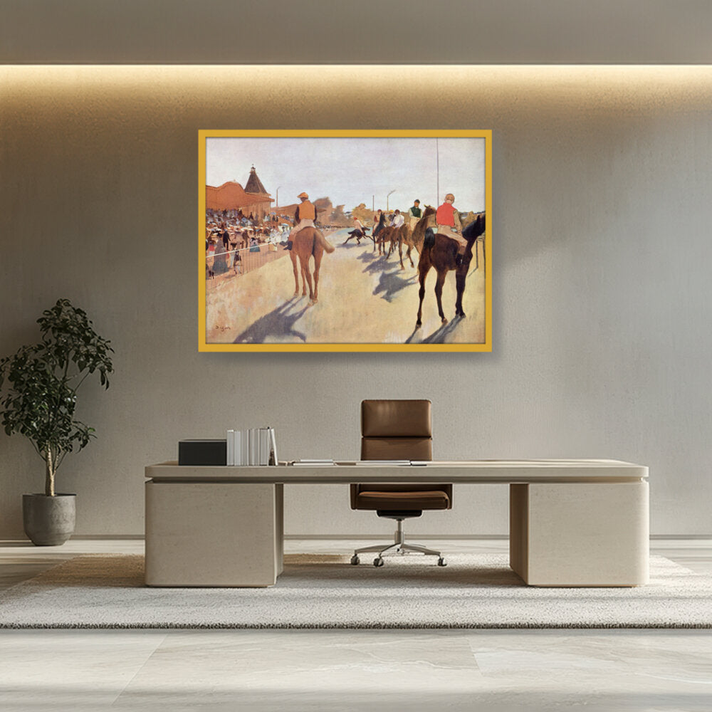 The Parade: Racehorses - Framed Canvas