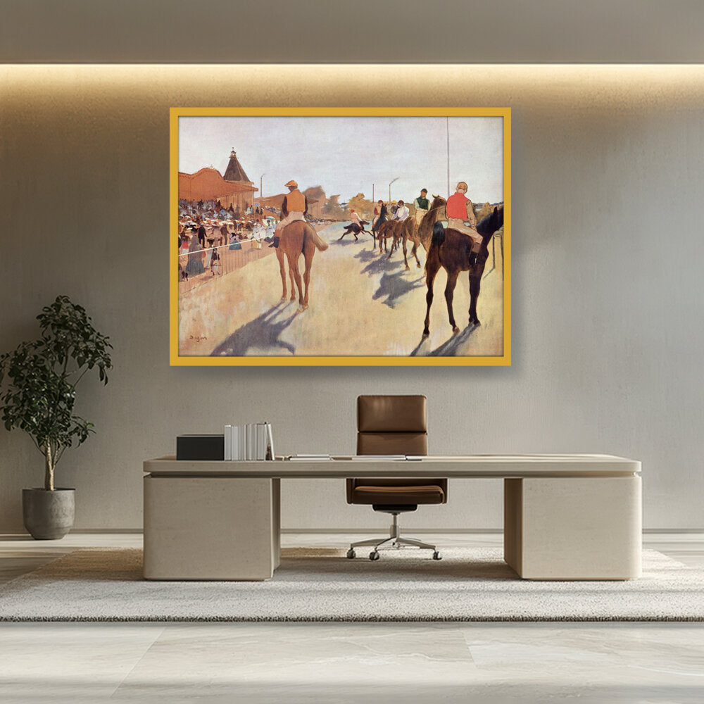 The Parade: Racehorses - Framed Canvas