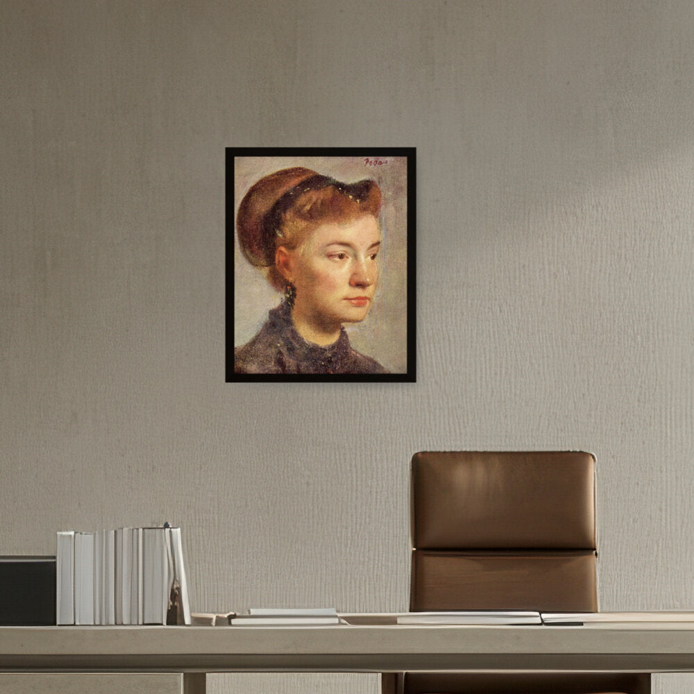 Portrait Of A Young Woman - Framed Canvas