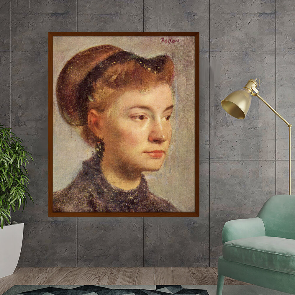 Portrait Of A Young Woman - Framed Canvas