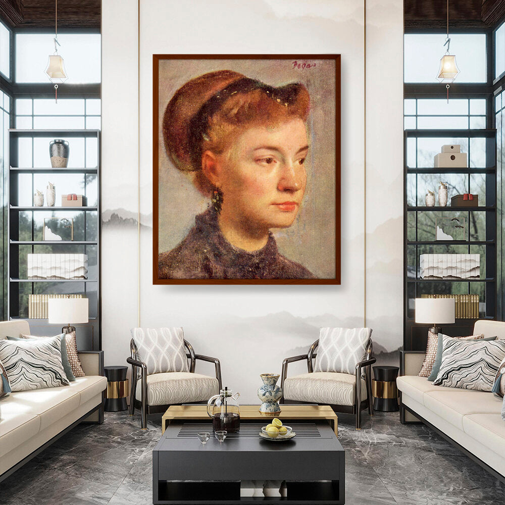 Portrait Of A Young Woman - Framed Canvas