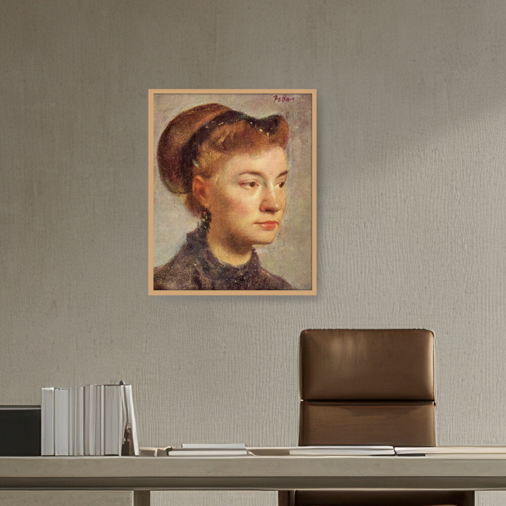 Portrait Of A Young Woman - Framed Canvas