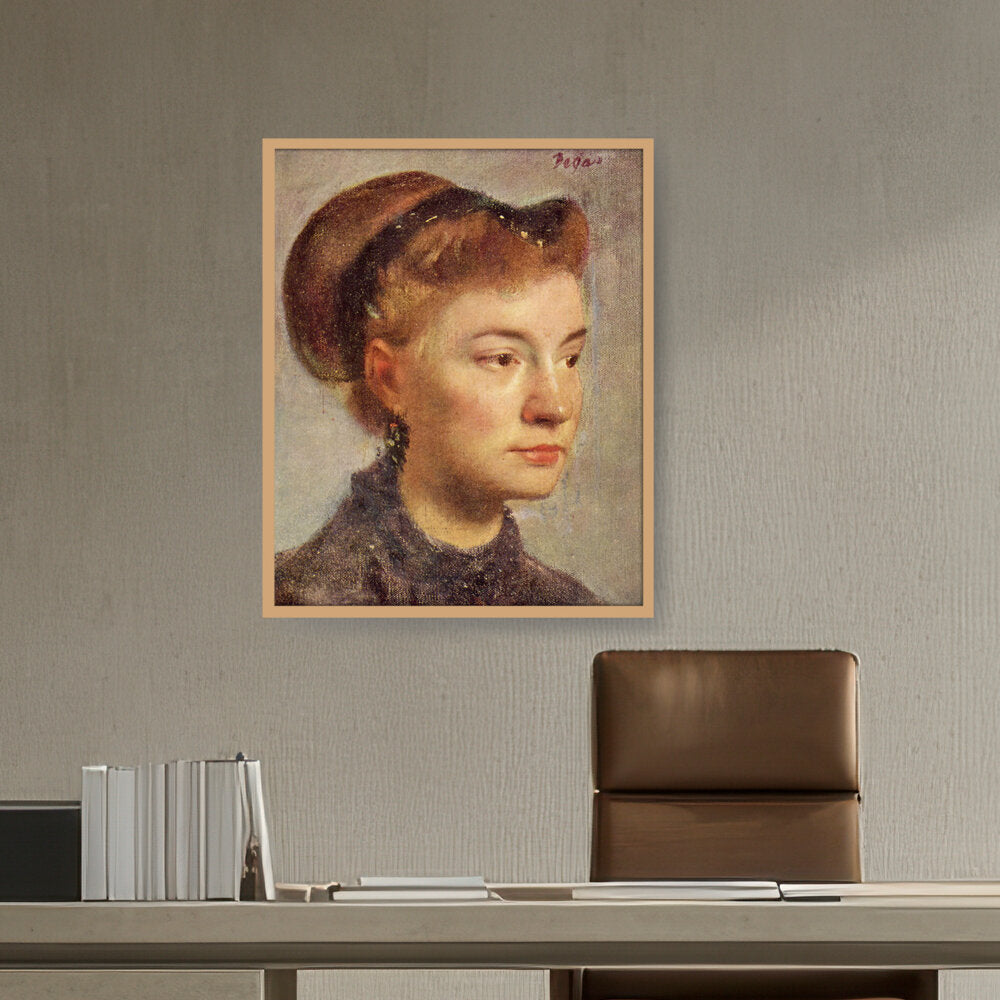 Portrait Of A Young Woman - Framed Canvas
