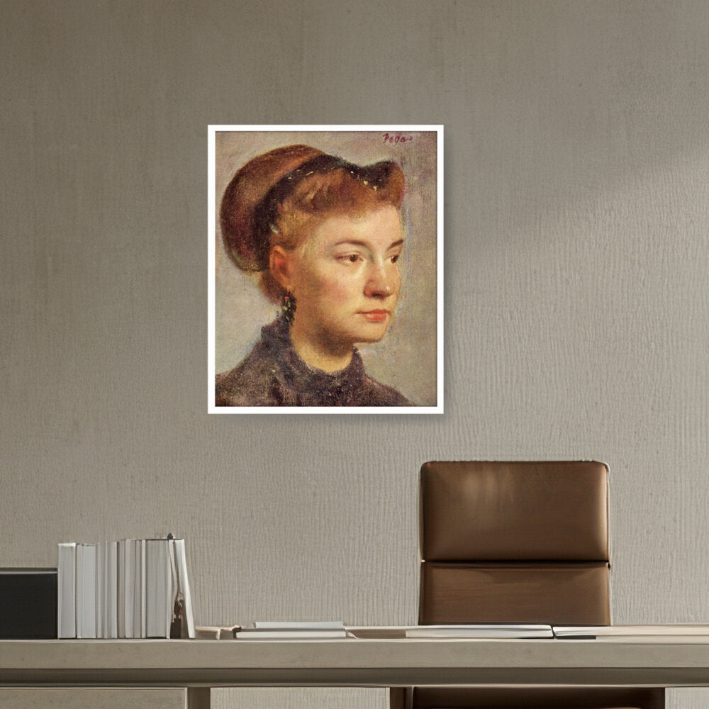 Portrait Of A Young Woman - Framed Canvas