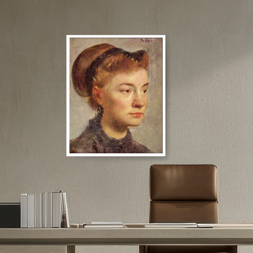 Portrait Of A Young Woman - Framed Canvas