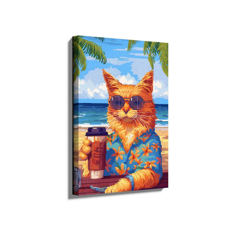 Picasoul - Picasoul Curated - Chill Cat By The Beach - Wall Decor