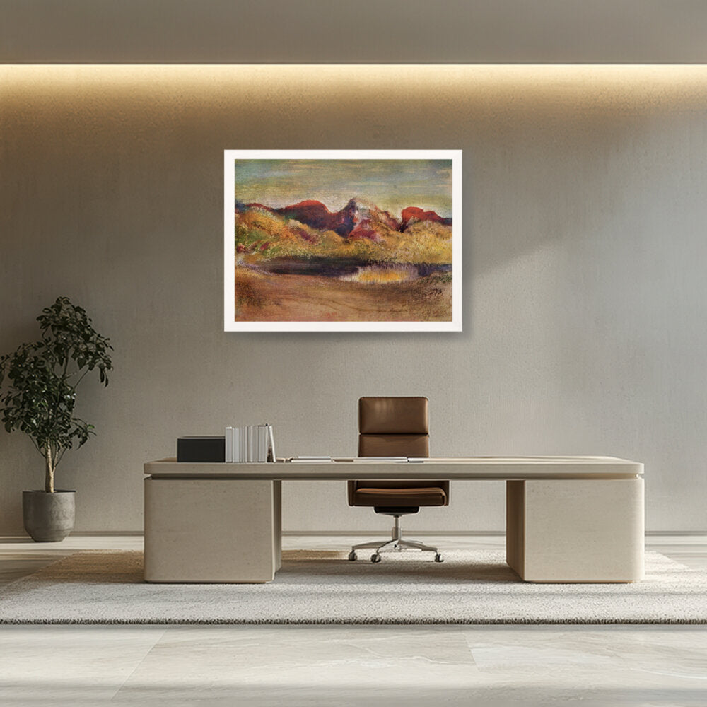 Lake And Mountains - Framed Canvas