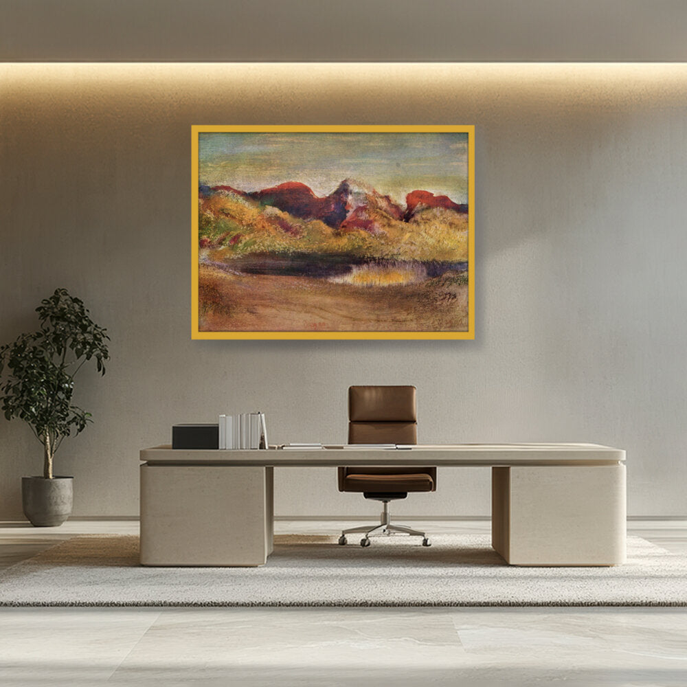 Lake And Mountains - Framed Canvas