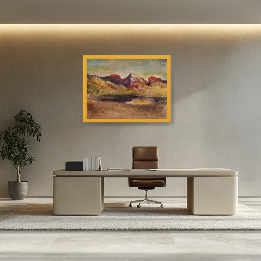 Lake And Mountains - Framed Canvas